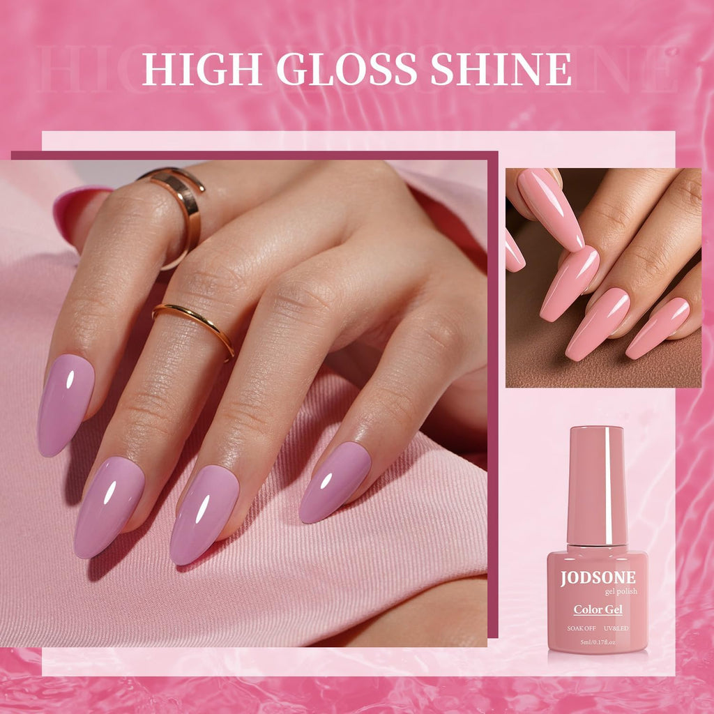 JODSONE 36 PCS Gel Nail Polish Set-32 Colors Gel Nail Polish Set Same Color Same Bottle No Wipe Base Top Matte Glitter Coat Professional Choice Salon Gifts