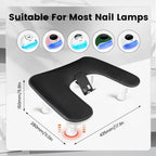 JODSONE U-Shaped Black Arm Rest for Nails Tech with Rotating 360°Built-In Phone Holder and Adjustable Nail Arm Rest Detachable Manicure Hand Rest for Salon Design