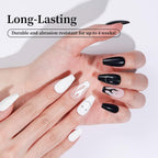 JODSONE 2Pcs Gel Nail Polish Set 10ml Black and White Gel Polish,Soak Off LED U V Nail Gel Manicure All Seasons Gel Polish Nail