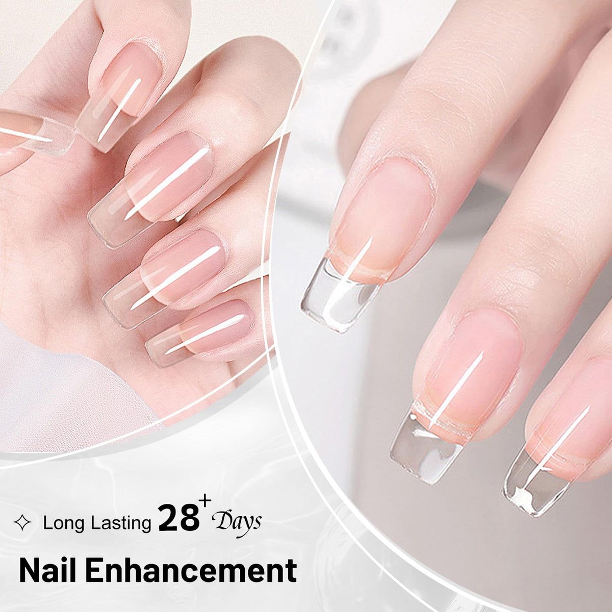 JODSONE 2Pcs 10ml Builder Gel for Nails, Clear Builder Gel for Nail Thickening Solution, Nail Extension, Apex Building,Long Lasting DIY Nail Art Gift for Women