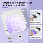 JODSONE U V Nail Lamp Rechargeable Portable with 3 Timers and LCD Display Screen for Nail Dryer Gel White