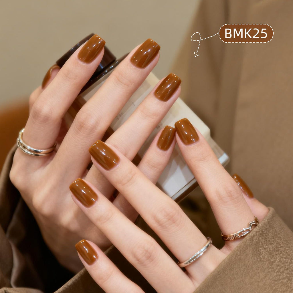 JODSONE 36Pcs Full-Color Gel Nail Polish Kit with U V Light 32 Color Autumn Beige Nude Brown Chocolate Caramel with Base & Top Matte Glitter Coat4 Functional Gel All Seasons for DIY Nail Art at Home