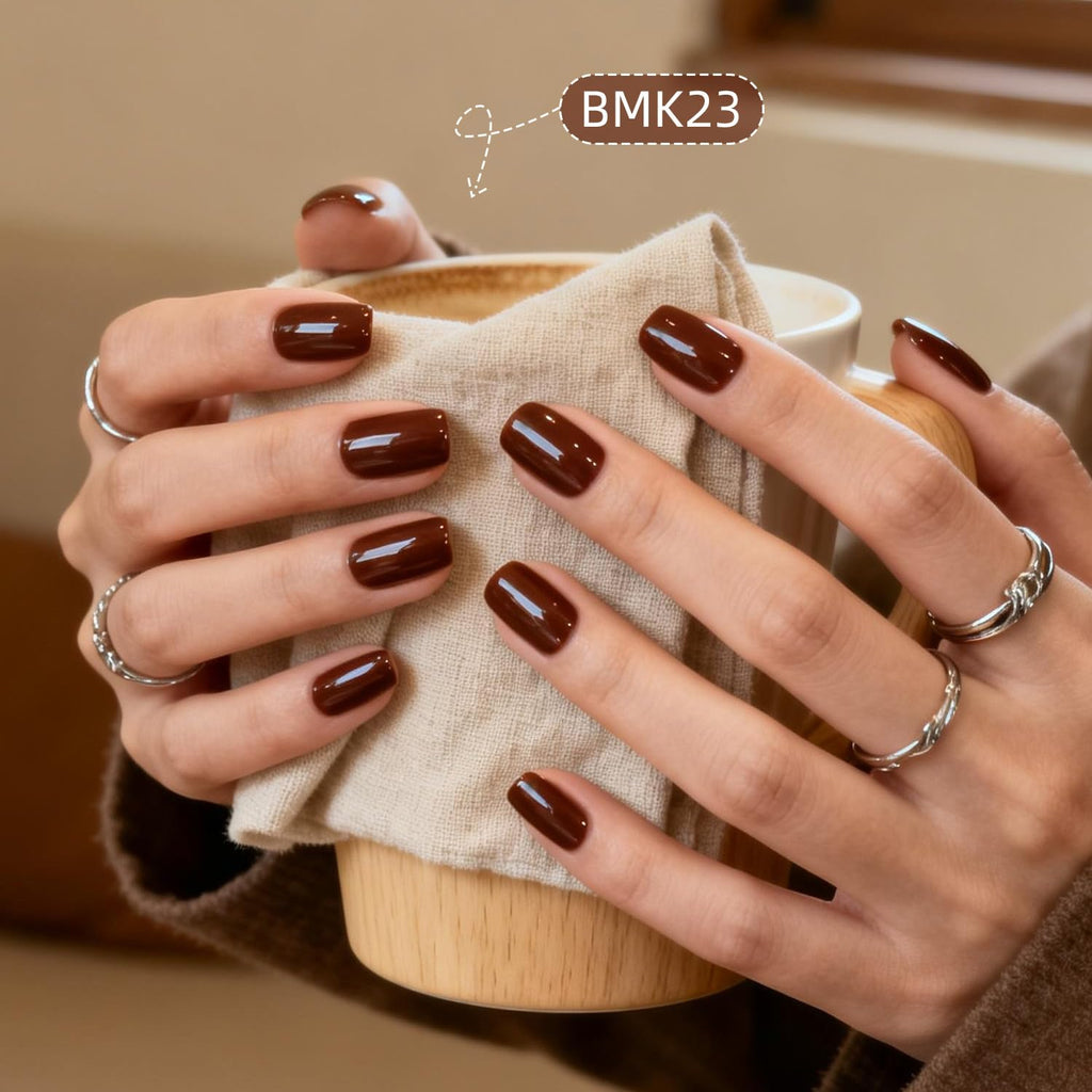 JODSONE 36Pcs Full-Color Gel Nail Polish Kit with U V Light 32 Color Autumn Beige Nude Brown Chocolate Caramel with Base & Top Matte Glitter Coat4 Functional Gel All Seasons for DIY Nail Art at Home