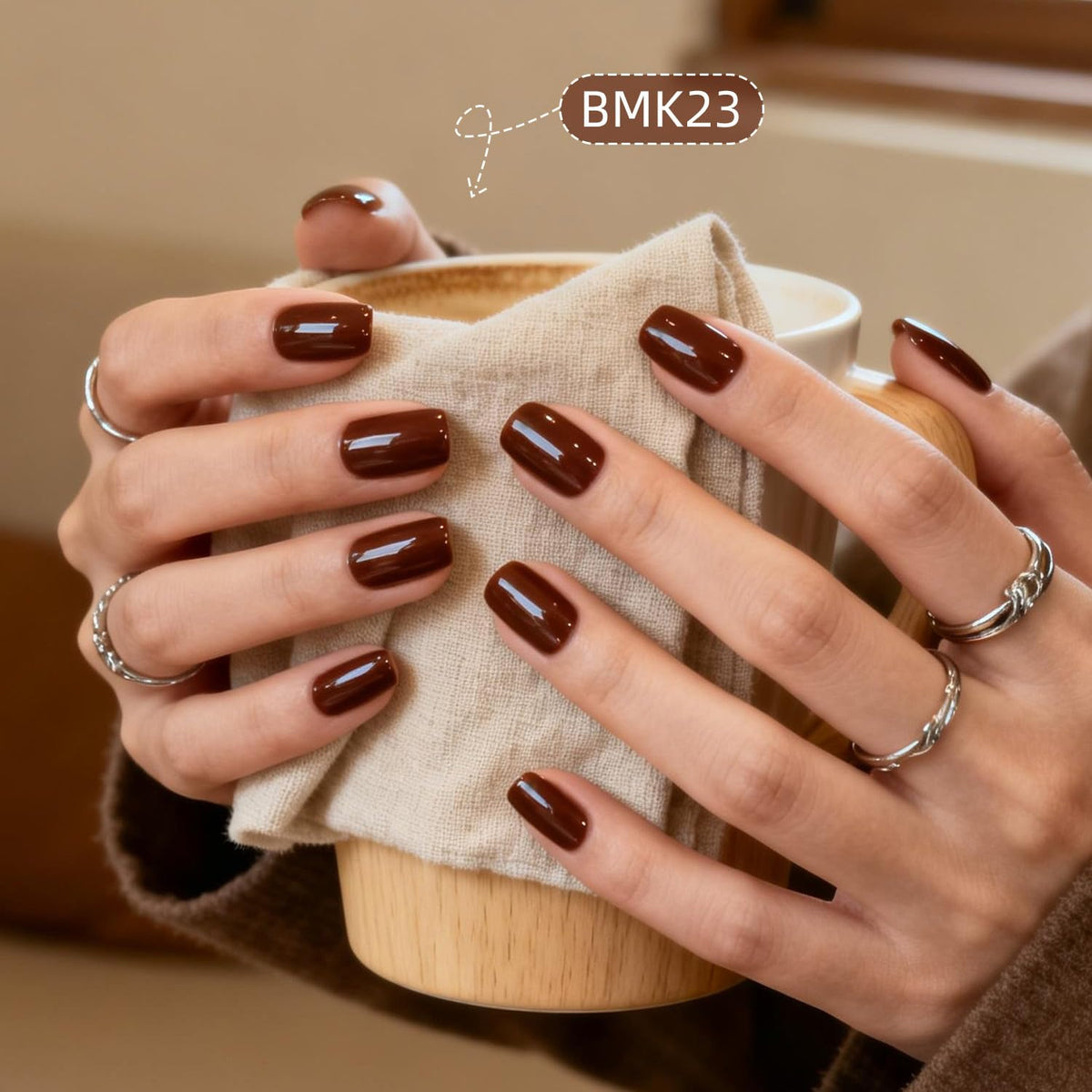 JODSONE 36Pcs Full-Color Gel Nail Polish Kit with U V Light 32 Color Autumn Beige Nude Brown Chocolate Caramel with Base & Top Matte Glitter Coat4 Functional Gel All Seasons for DIY Nail Art at Home