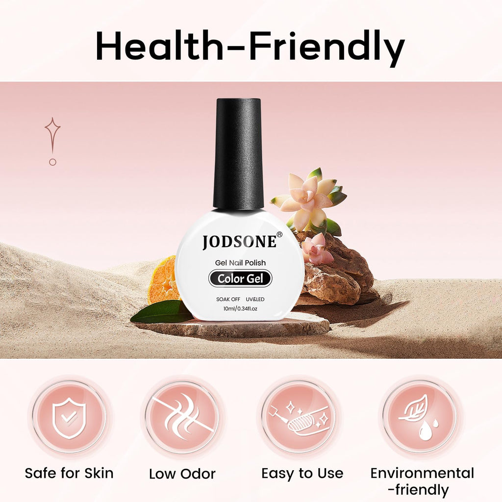 JODSONE Jelly Wheat Gel Nail Polish 10ml Pale Nude Soak Off LED Nail Polish Nail Color Salon Quality Long-Lasting Vegan & Cruelty-Free Low Odor Need U V Lamp Curing