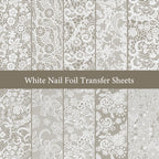 JODSONE 20 Rolls Lace Nail Foils, Black and White Lace Nail Art Transfer Sheets, Must Be Used with Nail Foil Glue, Transfer Foils for Manicure Salon & Home Use (Not Self-Adhesive Stickers)