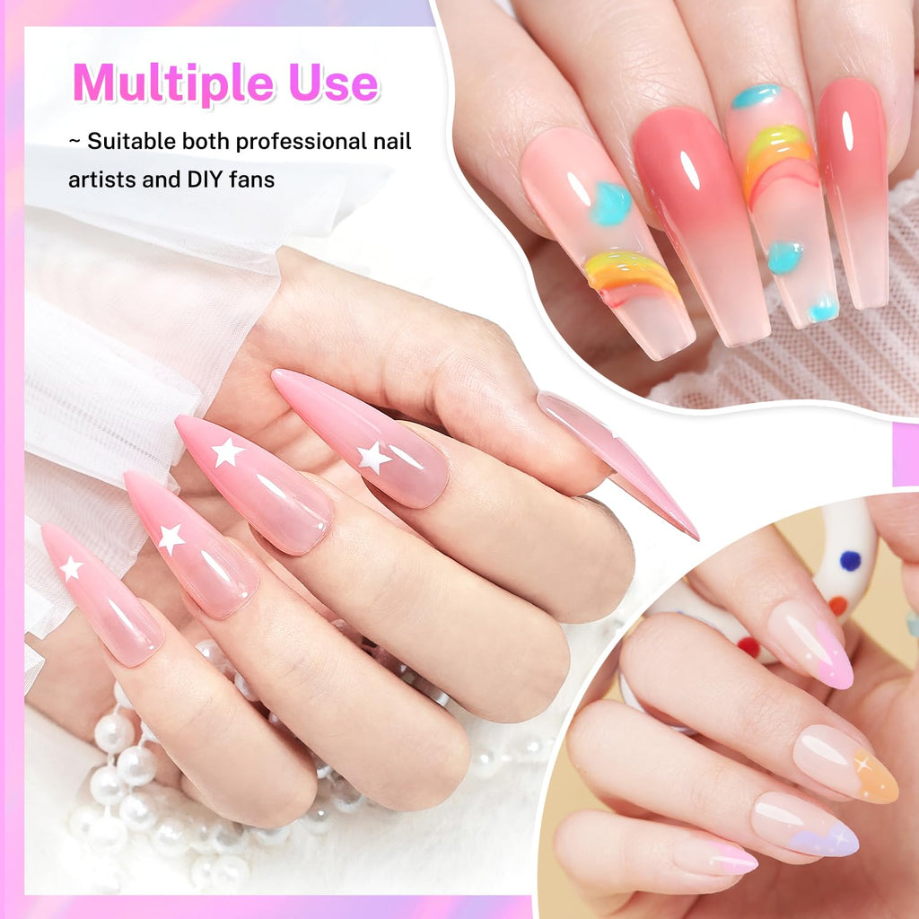 JODSONE 100PCS Soft Nail Sponges Tool with 1PCS Grabbing Pen Professional Accessories Manicure Salon Supplies for Nail Art Gradient Designs Blush Nail Art