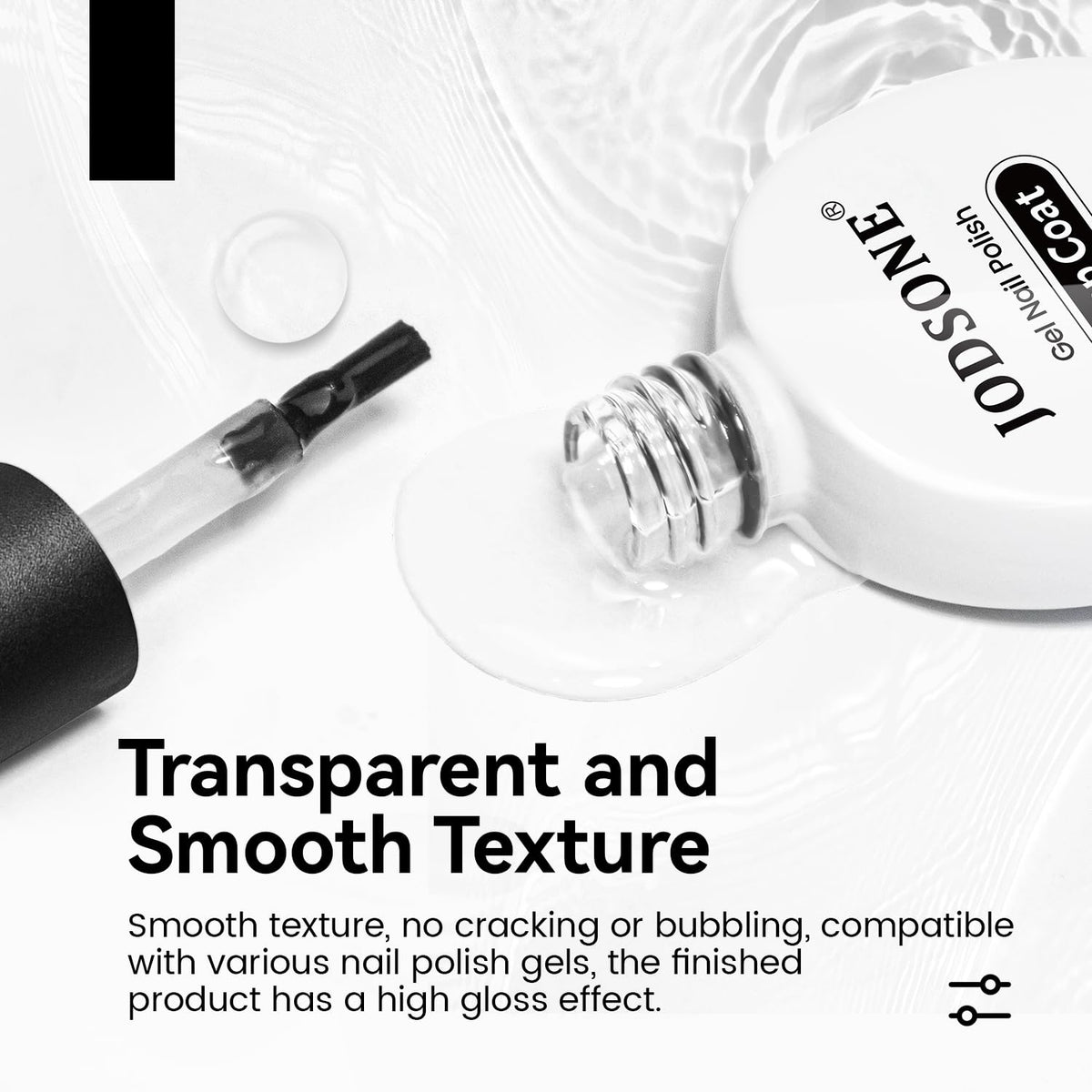 JODSONE 10ML Top Coat Gel Polish High Gloss Shine Finish Long Lasting Gel Nail Polish Professional Manicure Home DIY No Wipe Need U V Lamp Curing