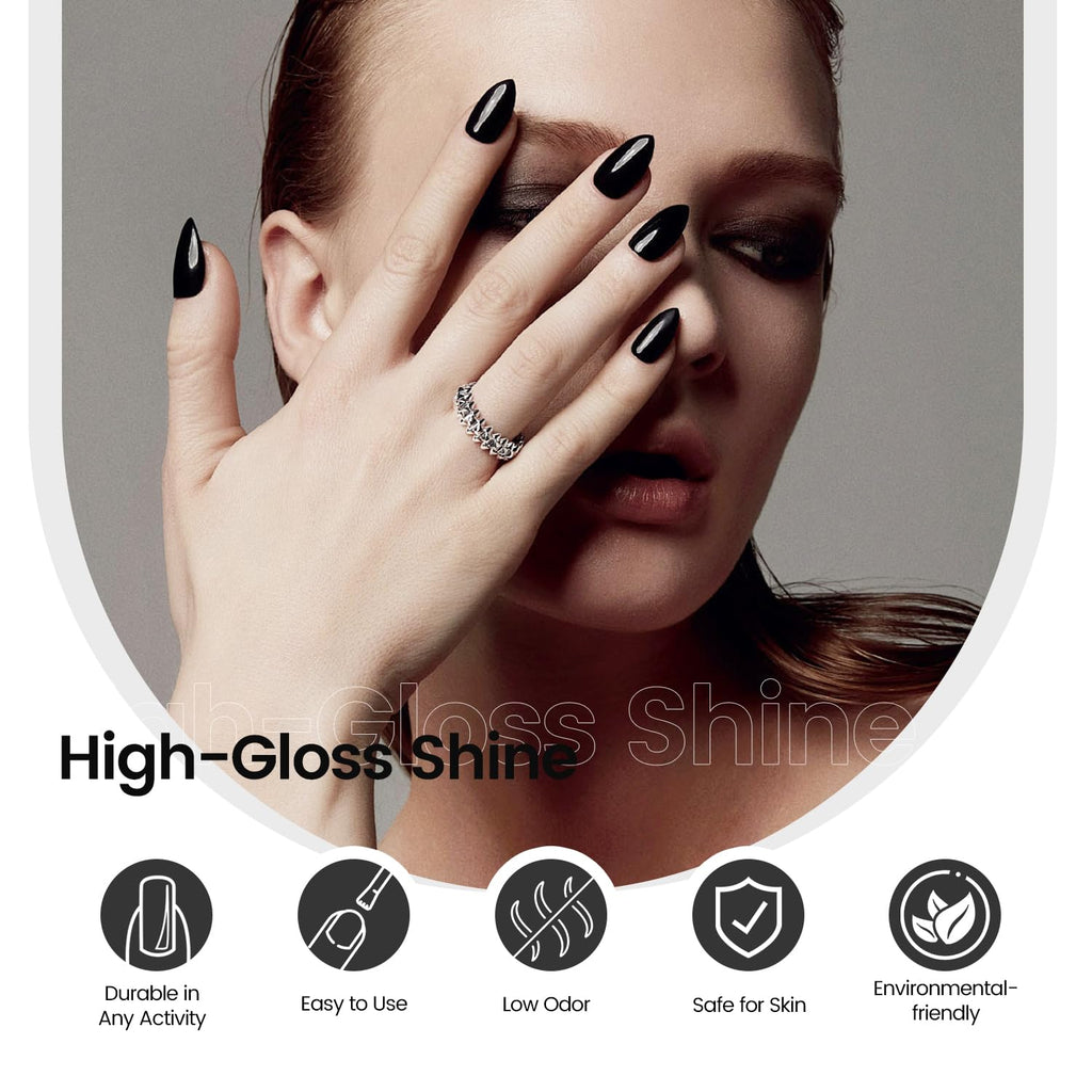 JODSONE 10ml Black Gel Nail Polish Black Gel Polish Soak Off Led Gel Polish Nail Art Manicure Salon Diy Need U V Lamp