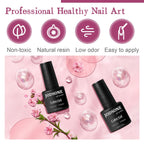 JODSONE Gel Nail Polish Starter Set Ribbon Glitter Summer Light Winter Dark Glossy 36-Piece Multi-color Gel Nail Polish Set