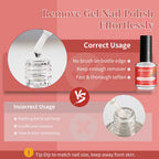 JODSONE Gel Nail Polish Remover 2Pcs Gel Nail Polish Remover 3-5 Minutes Gel Remover Quick