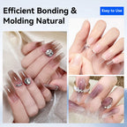 JODSONE 15ml Nail Glue Gel 4 in 1 for Nail Tips Long Lasting Extension Glue for Clear Nail Tips and Clear Press on Nails, Nail Repair Treatment, Salon Art DIY at Home Need U V Light Cured