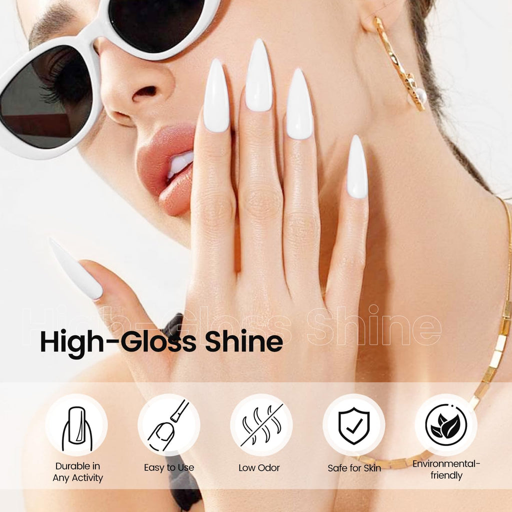 JODSONE White Gel Nail Polish White Gel Polish All Season Soak Off Led Gel Polish Nail Art Manicure Salon Diy Need UV Lamp