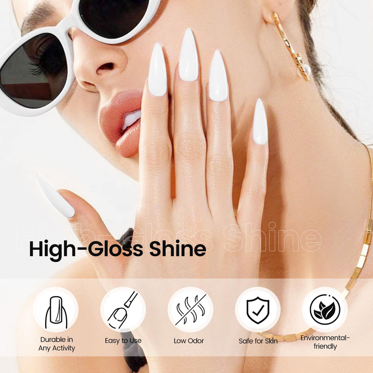 JODSONE White Gel Nail Polish White Gel Polish All Season Soak Off Led Gel Polish Nail Art Manicure Salon Diy Need UV Lamp