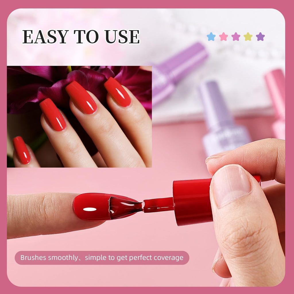 JODSONE 36 PCS Gel Nail Polish Set-32 Colors Gel Nail Polish Set Same Color Same Bottle No Wipe Base Top Matte Glitter Coat Professional Choice Salon Gifts