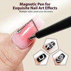 JODSONE Cat Eye Magnet Set for Nails, Heart Cat-Eye Magnets Tool,3 in 1 Cylinder Cat Eye Magnet with Ball Magnets, Magnetic Nail Art Pen, French & Black Hole Nail Magnet Guides for Cat-Eye Nail Effect