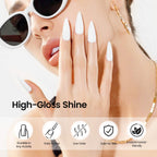 JODSONE 16.5ml Gel Nail Polish White Need U V Lamp Curing for Home Salon Nail Art DIY