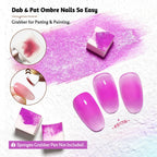 JODSONE Sponge Pat Painting Nail Gel Polish 9 Colors French Gradient Gel Nail Blush Blooming At Home DIY Nail Art Designs