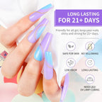 JODSONE 2Pcs 16.5ml Top Coat Base Coat Gel Polish Set No Wipe Clear Long Lasting Need U V Lamp Cured at Home DIY Nail Salon Girl Gift