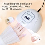 JODSONE White 3D Gel Nail Art Sculpting Gel Non-Sticky Molding Gels for Nails Solid U V LED Soak Off Gels Polish for Carving Molding and Building