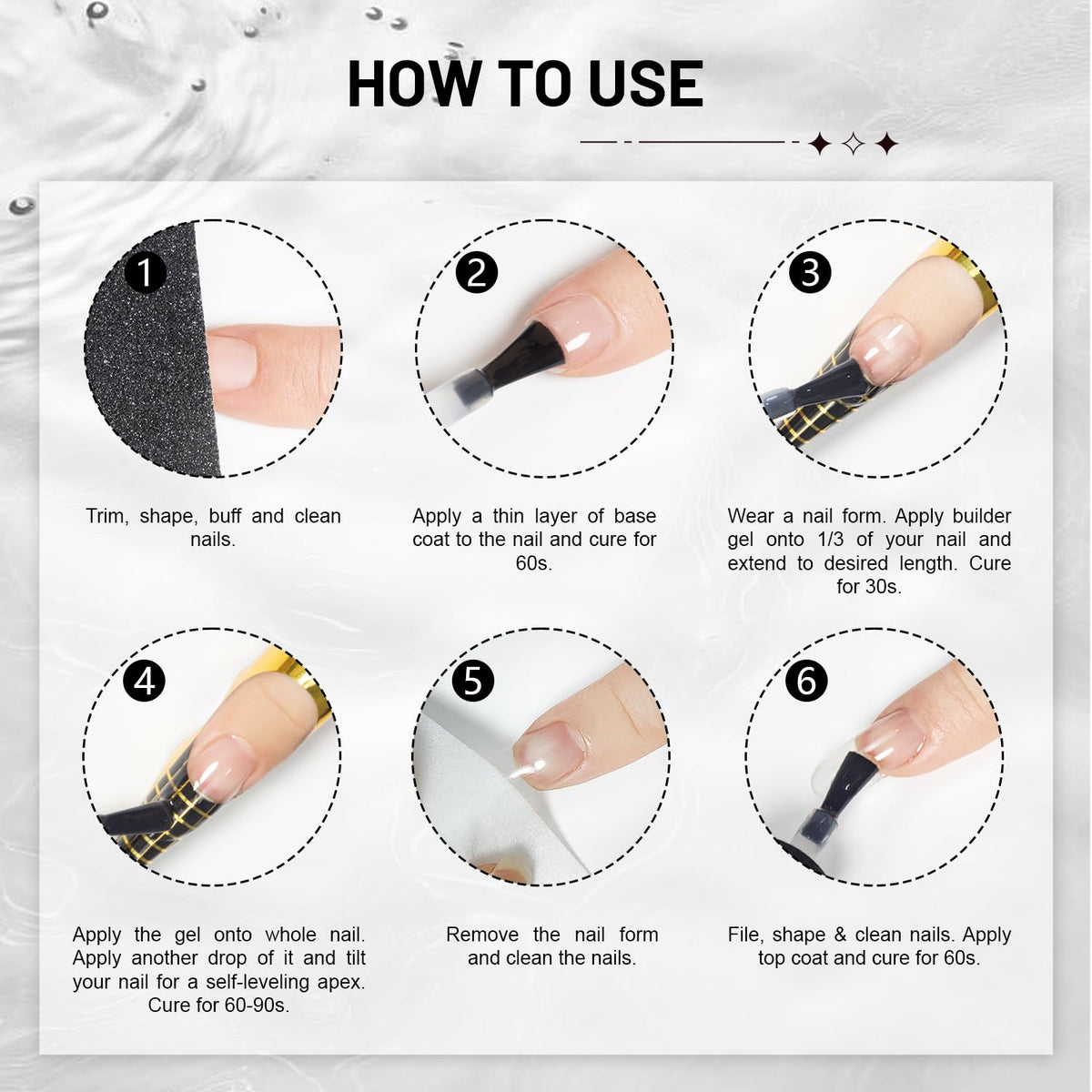 JODSONE 2Pcs 10ml Builder Gel for Nails, Clear Builder Gel for Nail Thickening Solution, Nail Extension, Apex Building,Long Lasting DIY Nail Art Gift for Women