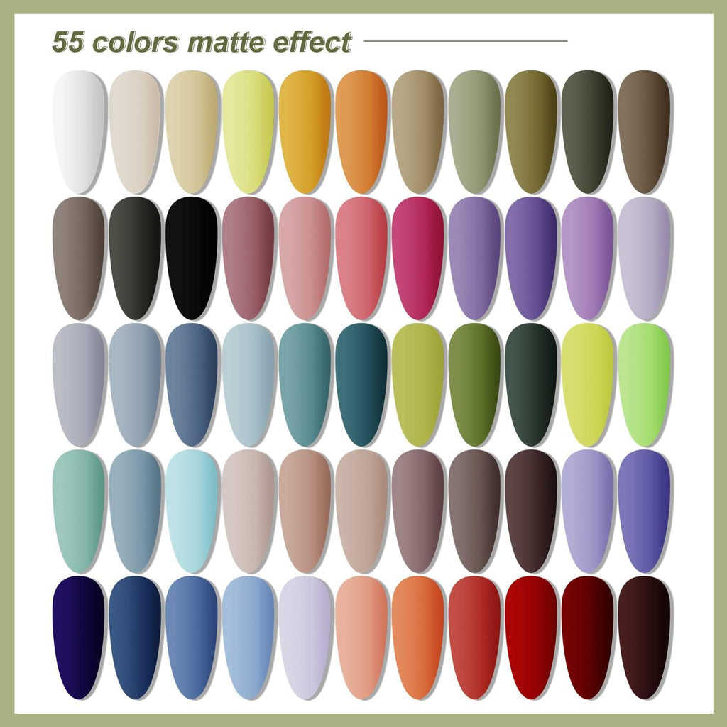 JODSONE 60 PCS Gel Nail Polish Kit with U V Light 55 Colors Gel Polish Base Top Coat Manicure Gifts