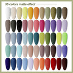 JODSONE 60 PCS Gel Nail Polish Kit with U V Light 55 Colors Gel Polish Base Top Coat Manicure Gifts