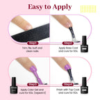 JODSONE 23 PCS Gel Polish Kit Colorful Fashion Classic Nail Gel Set 3 Bottles of Base Coat Matte and Glossy Top Coat