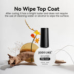 JODSONE 10ML Top Coat Gel Polish High Gloss Shine Finish Long Lasting Gel Nail Polish Professional Manicure Home DIY No Wipe Need U V Lamp Curing