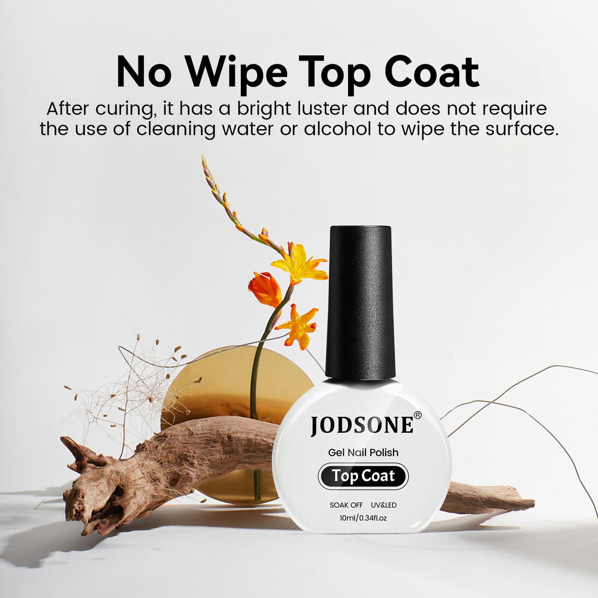 JODSONE 10ML Top Coat Gel Polish High Gloss Shine Finish Long Lasting Gel Nail Polish Professional Manicure Home DIY No Wipe Need U V Lamp Curing