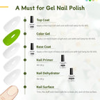 JODSONE 4 Bottle 10ML Nail Primer Base Coat Top Coat Glossy Quick Drying Durable DIY Nail Art Design Long Lasting Gift For Girls, transparent