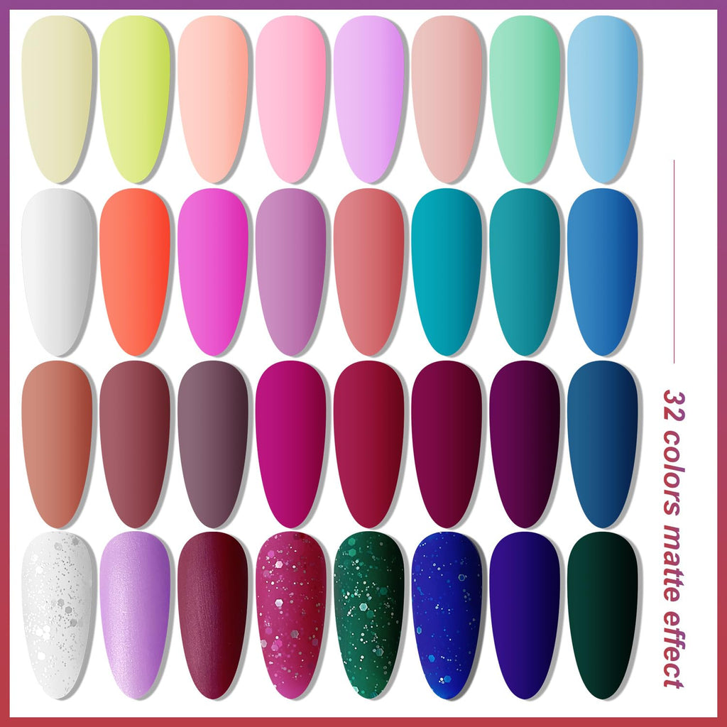 JODSONE Gel Nail Polish Kit with U V Light 32 Colors Gel Polish Set Soak Off Nail Kit Nail Art Salon or Home DIY Manicure Tools Gifts for Women