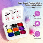 JODSONE Sponge Pat Painting Nail Gel Polish 9 Colors French Gradient Gel Nail Blush Blooming At Home DIY Nail Art Designs