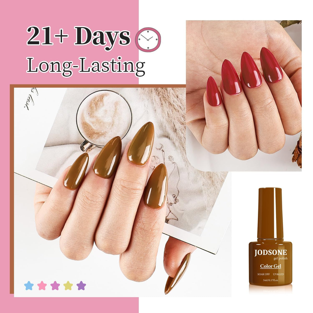 JODSONE 36 PCS Gel Nail Polish Set-32 Colors Gel Nail Polish Set Same Color Same Bottle No Wipe Base Top Matte Glitter Coat Professional Choice Salon Gifts
