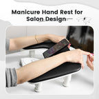 JODSONE U-Shaped Black Arm Rest for Nails Tech with Rotating 360°Built-In Phone Holder and Adjustable Nail Arm Rest Detachable Manicure Hand Rest for Salon Design