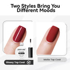 JODSONE 10ML Top Coat Gel Polish High Gloss Shine Finish Long Lasting Gel Nail Polish Professional Manicure Home DIY No Wipe Need U V Lamp Curing