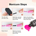JODSONE 36 Pieces Easy to Apply Gel Nail Polish Kit with U V Light Base Coat Top Matte Glitter Gel Polish for Salon and Home Use
