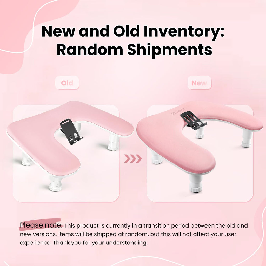 JODSONE U-Shaped White Manicure Arm Rest for Nails Tech with Rotating 360°Built-In Phone Holder and Adjustable Nail Arm Rest Detachable Manicure Hand Rest for Salon Design