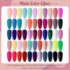 JODSONE Gel Nail Polish Kit 60 PCS with U V Light Soak off Base Top Coat 55 Shine Colors Gel Nail Kit Bright and Dark Brown Wine Red Series Manicure Set for Women and Girls
