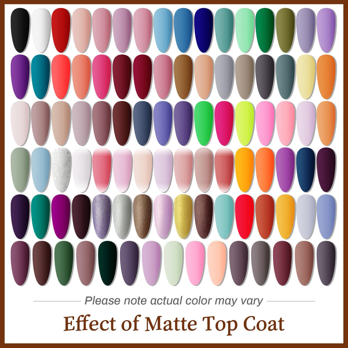 JODSONE 100 PCS (5 ml each) Gel Nail Polish Kit No Wipe Soak off Base Coat and Matte Glossy Top Coat Gel Polish Collections Gifts for Manicure Lovers