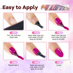JODSONE 100 PCS Gel Nail Polish Starter Kit with U V Light 95 Colors Macarons Combined with Dark Colors Nail Gel No Wipe Base Coat Top Matte Coat Long Lasting Shine