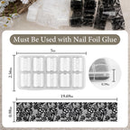 JODSONE 20 Rolls Lace Nail Foils, Black and White Lace Nail Art Transfer Sheets, Must Be Used with Nail Foil Glue, Transfer Foils for Manicure Salon & Home Use (Not Self-Adhesive Stickers)