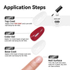 JODSONE 10ML Top Coat Gel Polish High Gloss Shine Finish Long Lasting Gel Nail Polish Professional Manicure Home DIY No Wipe Need U V Lamp Curing